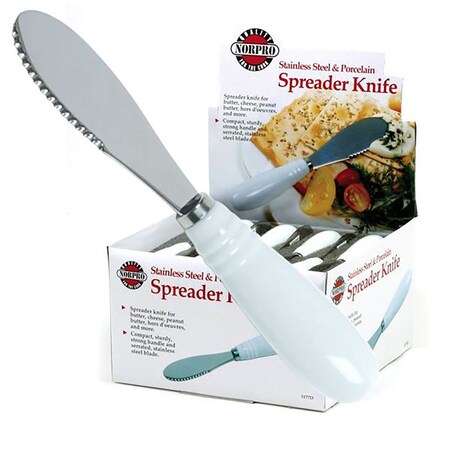 Norpro 1 in. W X 1 in. L White/Silver Stainless Steel Spreader 1177D